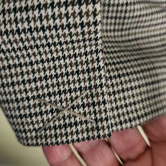 The Savile Row London Hounds Tooth Elbow Patch Western Blazer Size XS - Picture 5 of 8